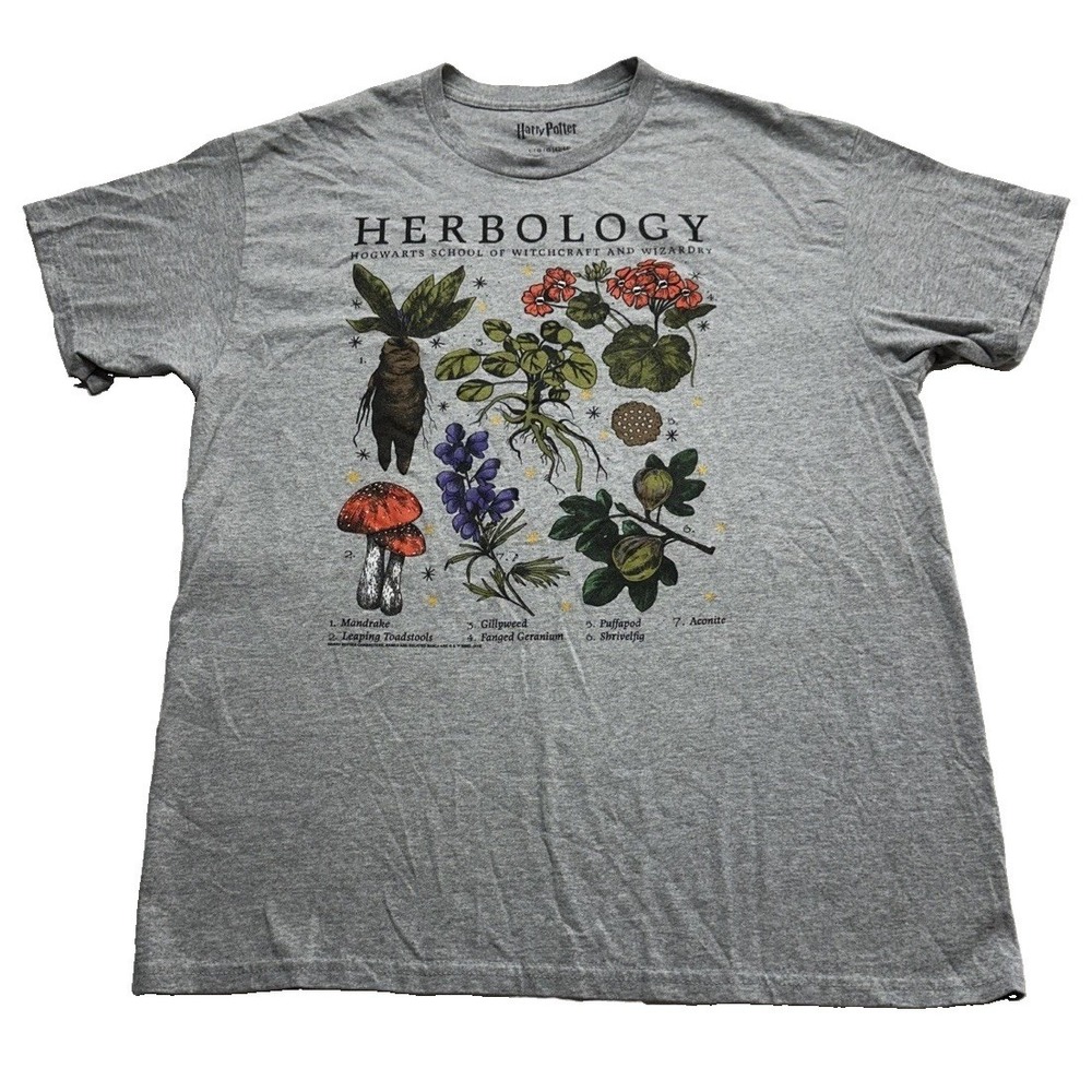 Harry Potter Hogwarts Herbology Short Sleeve Shirt Size Large